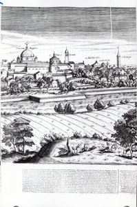 Et utsnitt av et kart over Milano, 1640